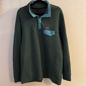 Brand New! Patagonia women’s Organic Quilted Snap T pullover (jade green color)
